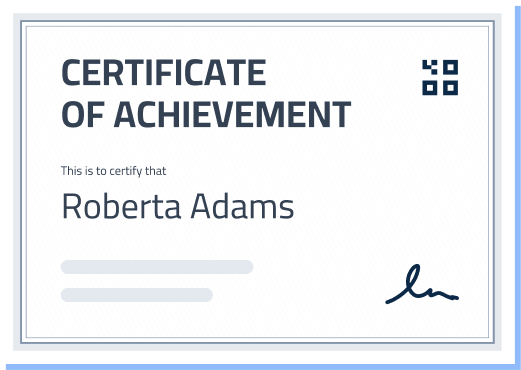 Blue CTA certificate