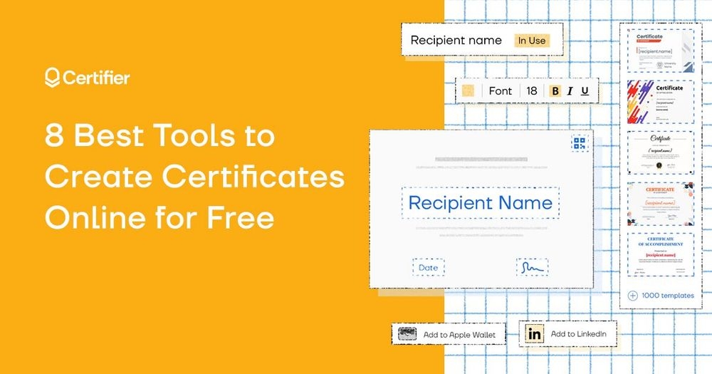 8 Best Tools to Create Certificates Online for Free cover image