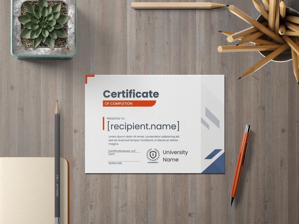 Certificate template for sales webinar