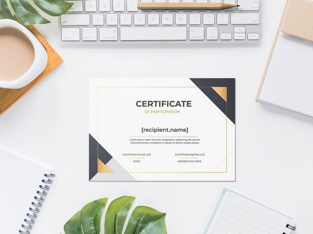 Certificate template for entrepreneurship webinar