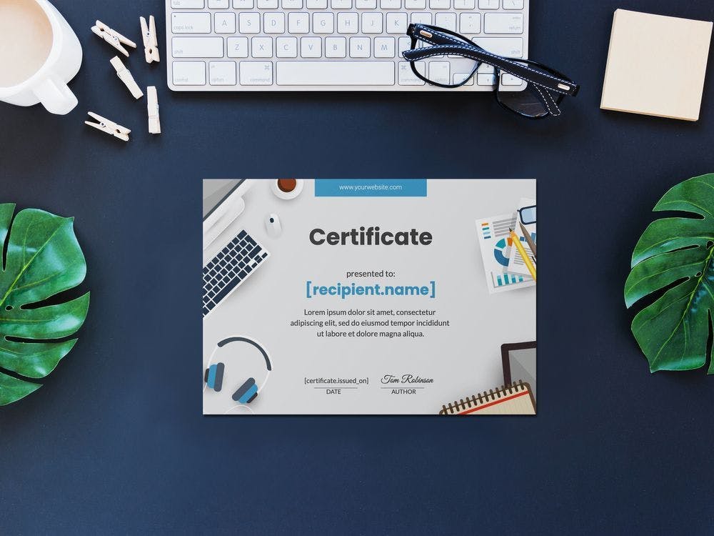 Certificate template for online marketing webinar