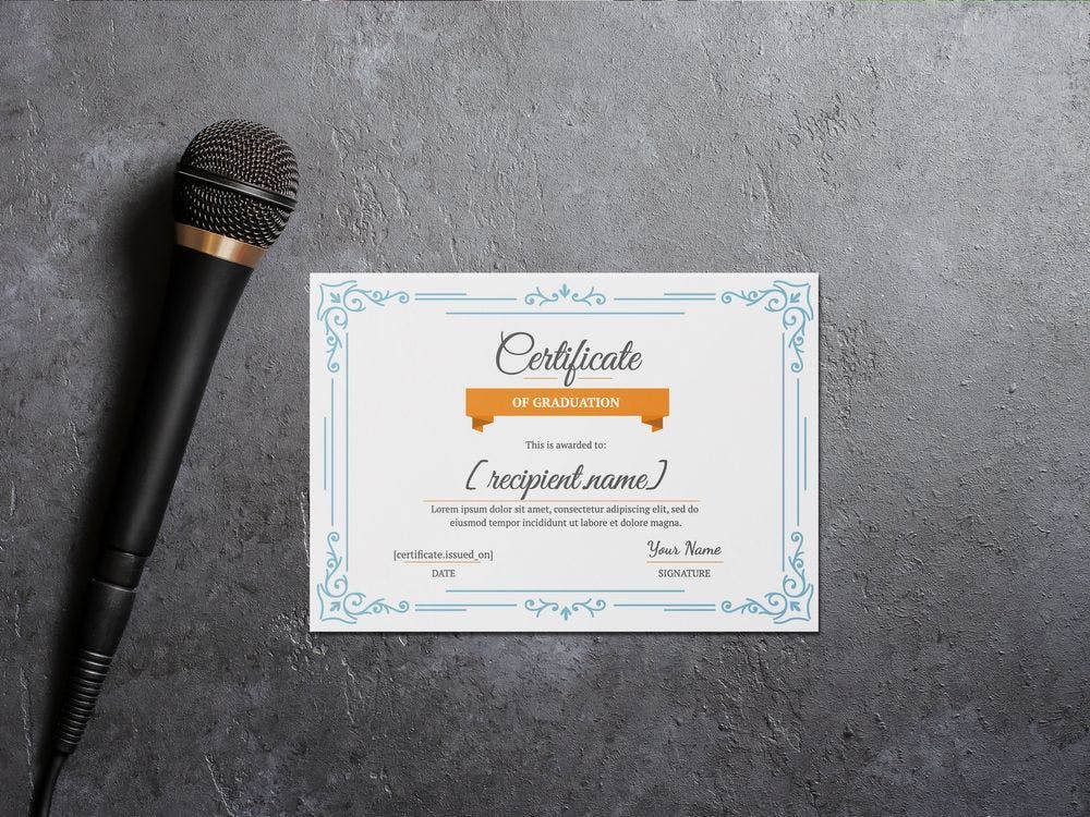 Certificate template for public speaking webinar