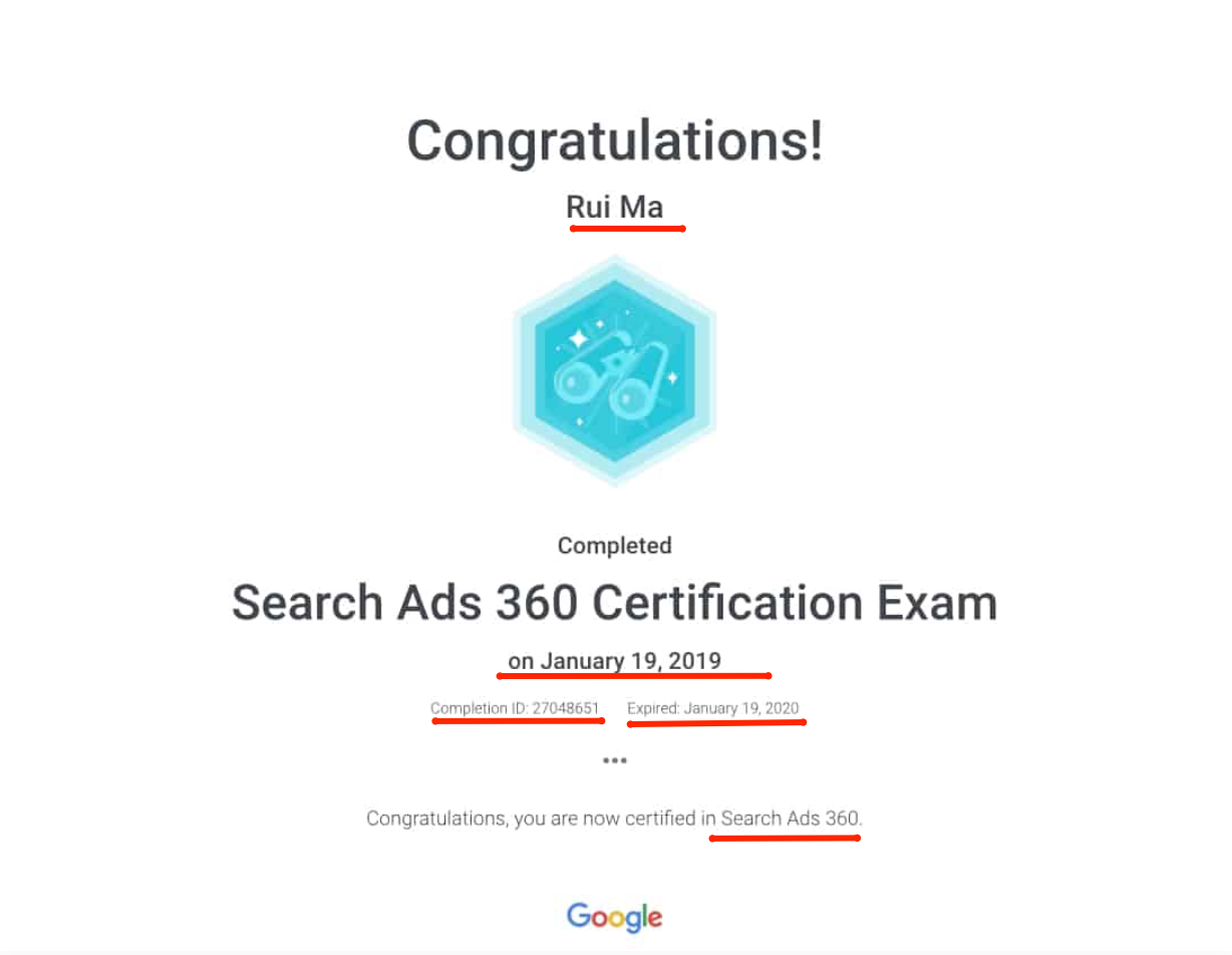 Google Ads certificate 