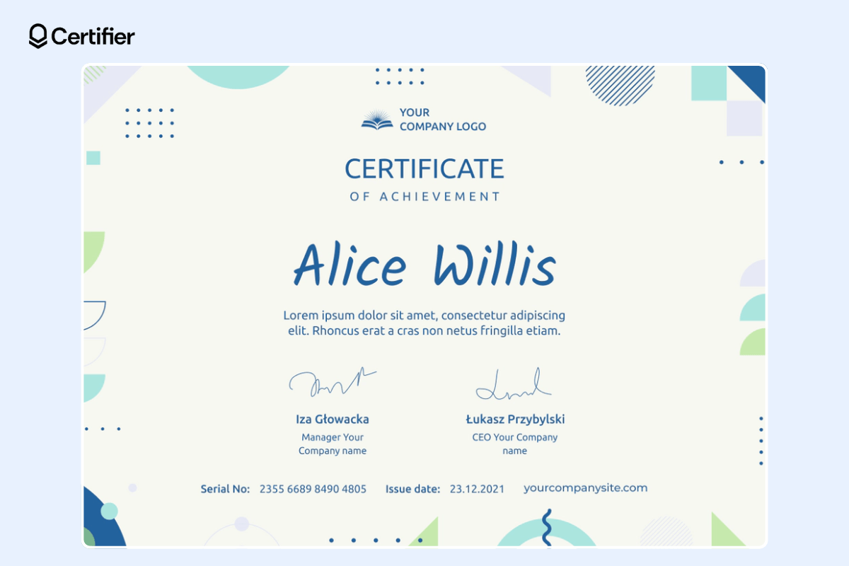 Free certificate template for powerpoint.