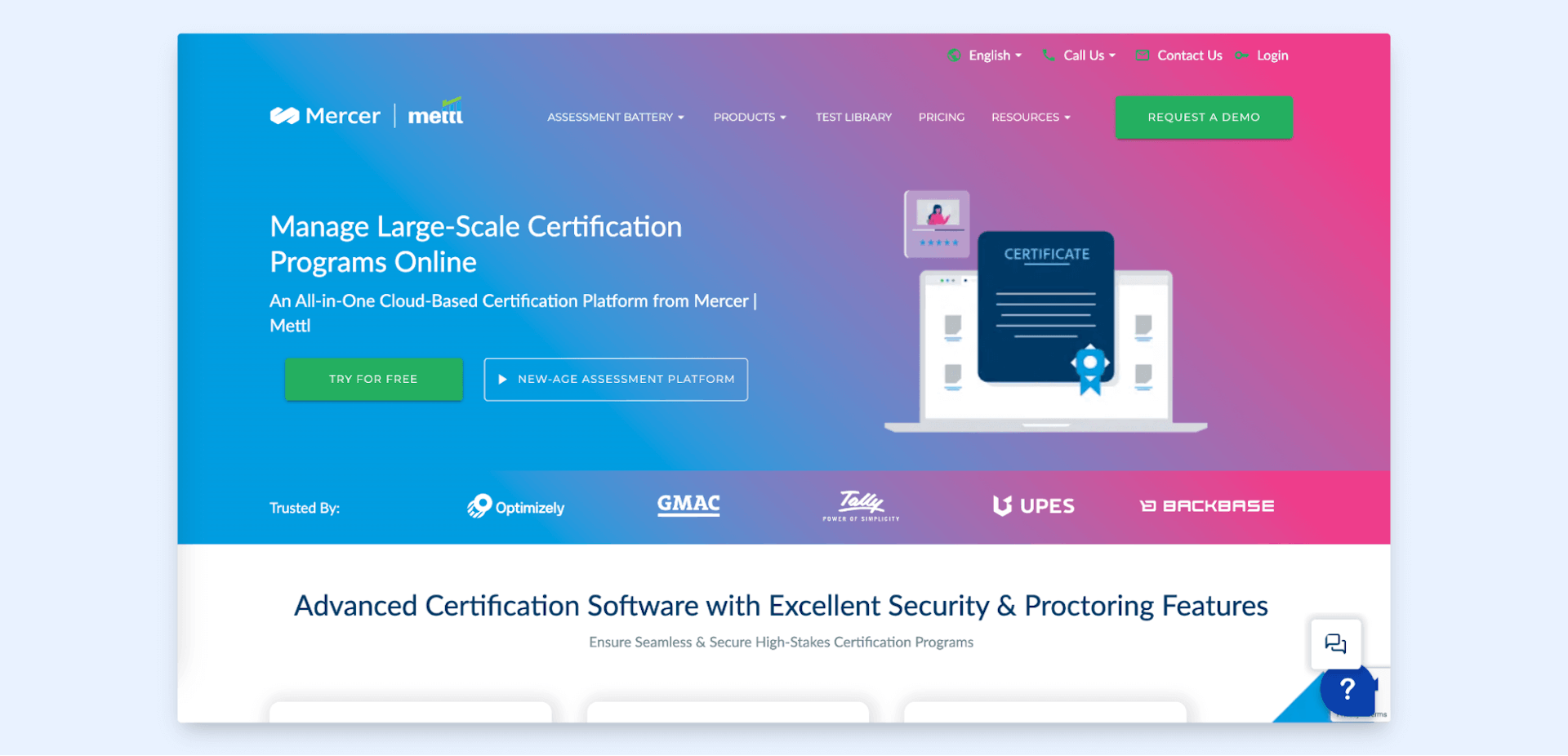 Mettl online certificate maker.
