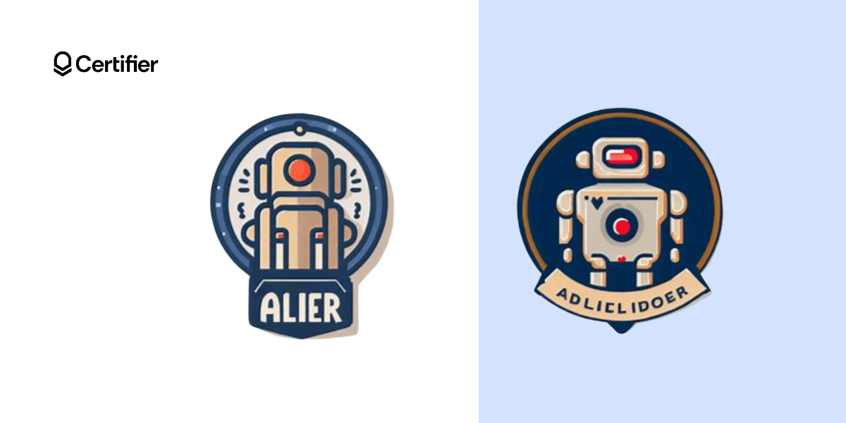 AI-generated badge template idea for AI course.