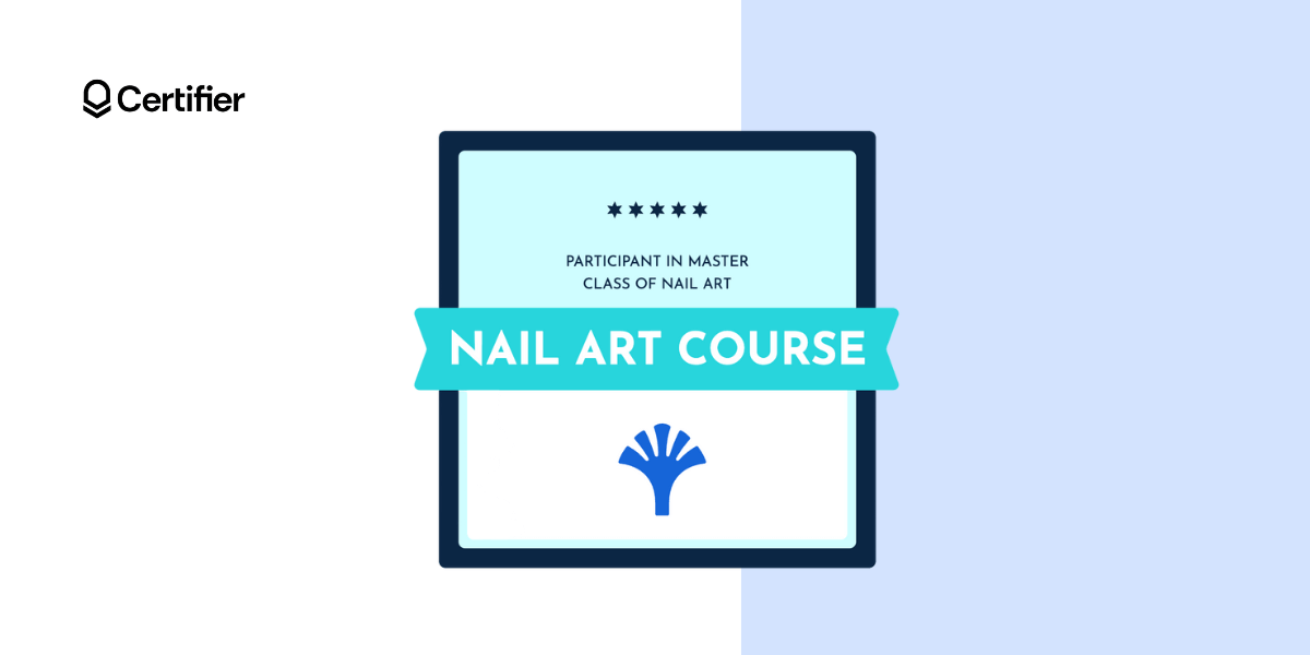 Nail art course badge template.