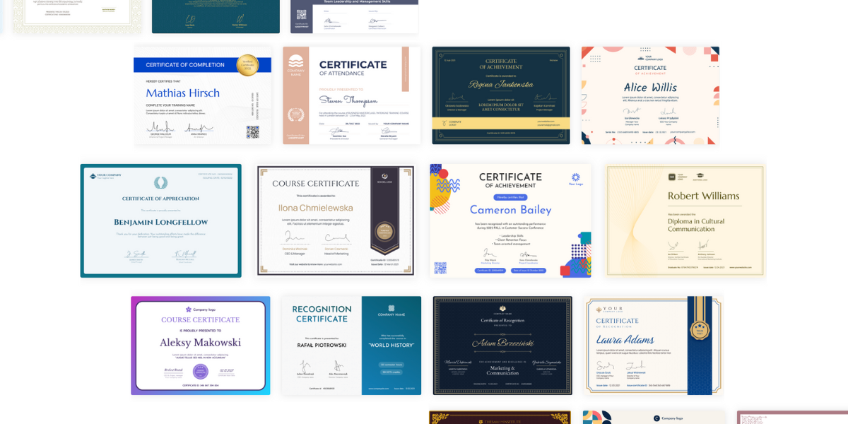 Certifier library of digital credential templates.
