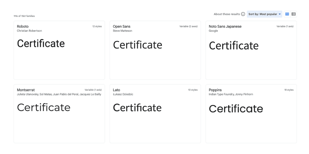 Free sources to download certificate fonts.
