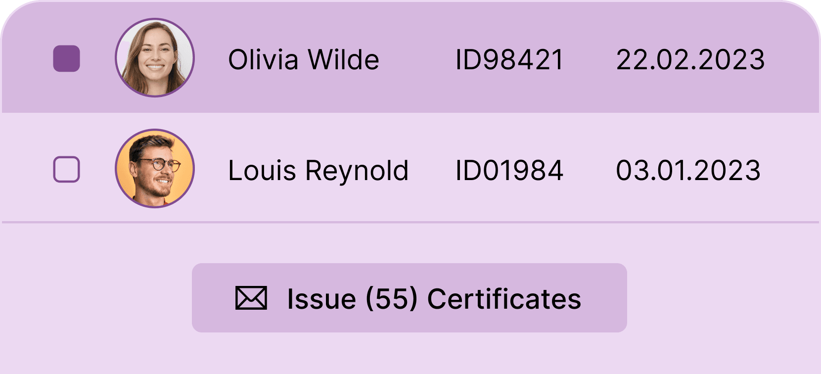 Send emails with certificates - Certifier features