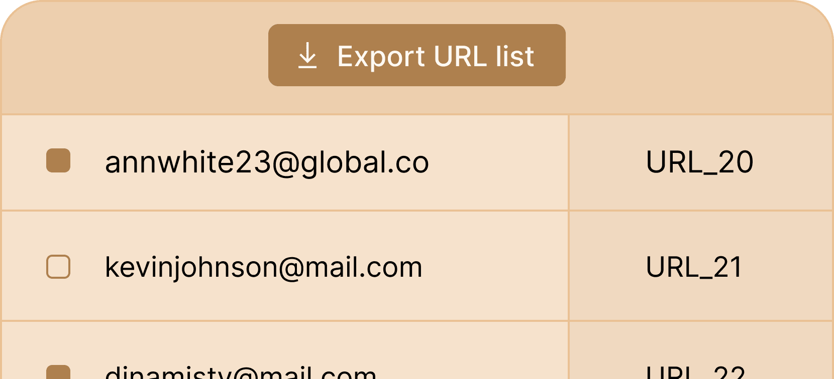 Export credentials as url list - Certifier features